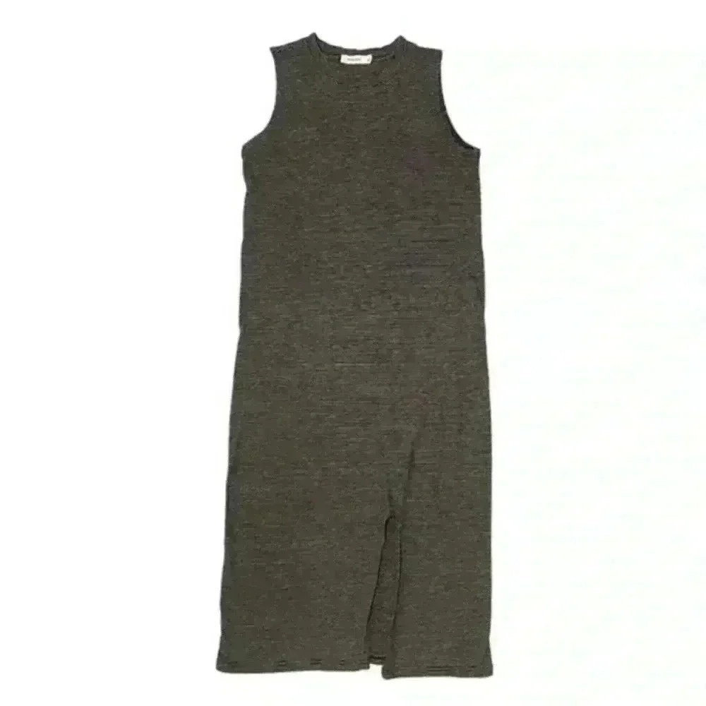 MOD REF Black and White Striped Sleeveless Asymmetrical Hem Midi‎ Dress. Size S